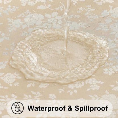 Smiry Rectangle Table Cloth, Waterproof Heavy Duty Vinyl Tablecloths, Wipeable Washable Table Cover for Kitchen and Dining Room (Beige, 52" X 70")