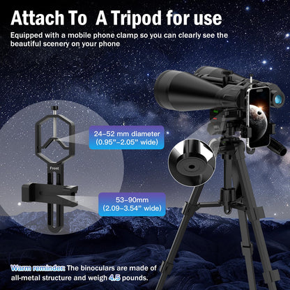 20x80 Astronomy Binoculars for Adults, High Power Stargazing Binoculars with Bak4 Prism, Low Light Vision for Moon Observation & Wildlife Watching, Includes Tripod,Tripod Adapter and Carrying Case