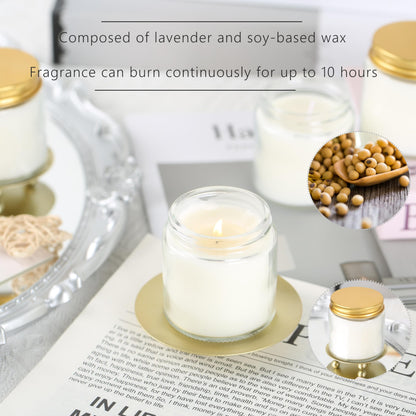 Cmoott 24 Pcs 4 Oz Mason Jar Candles, Vanilla Scented Soy Candles Bulk Set for Stress Relief and Relaxation, Great Favors for Wedding, Christmas, Housewarming Gifts (Gold, Vanilla, 24)