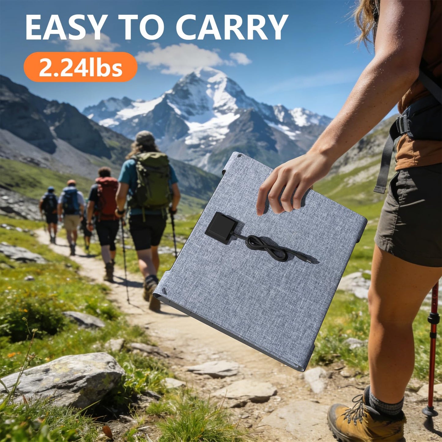 HOWEASY Solar Generator 135W(270W Peak), Portable Power Station with 30W Solar Panel,Power Bank with 110V AC Outlet for Camping, Home, Outdoor Emergency