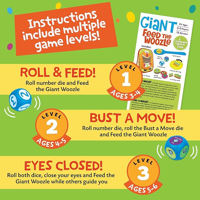 Peaceable Kingdom Giant Feed The Woozle Cooperative Game - Ages 3 and Up