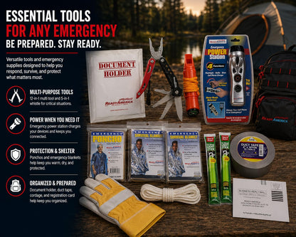 Professional Emergency Survival Kit, 2-Person, 72-Hour, 3-Day Earthquake Emergency Kit Backpack for Disaster Preparedness, Ready America 70481