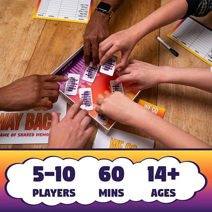 We Go Way Back – Board Games for Adults – Family Games – Party Games - Game Night – Give Clues Cues and Codes - Best Friend Game – Do You Know Your Family and Friends