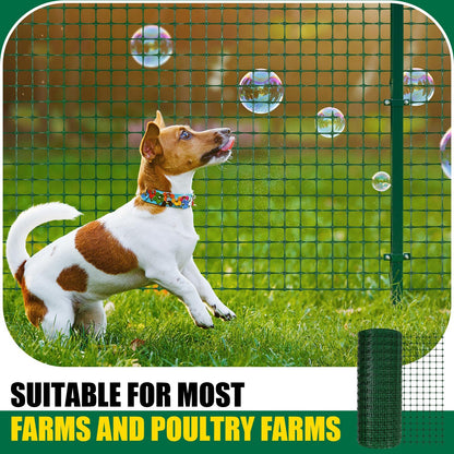 Preboun 4 x 164 ft Plastic Mesh Fence Plastic Safety Fence Roll Reusable Animal Construction Barrier Netting Temporary Pool Fencing Snow Fences for Construction Animal Garden Fencing(Green)