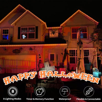 100ft LED Rope Lights Outdoor, 720 LED Connectable and Flexible Tube Lights with 8 Modes, Waterproof Indoor Outdoor LED Rope Lighting for Deck, Garden, Pool, Patio,Party, Holloween Decoration (Orange)