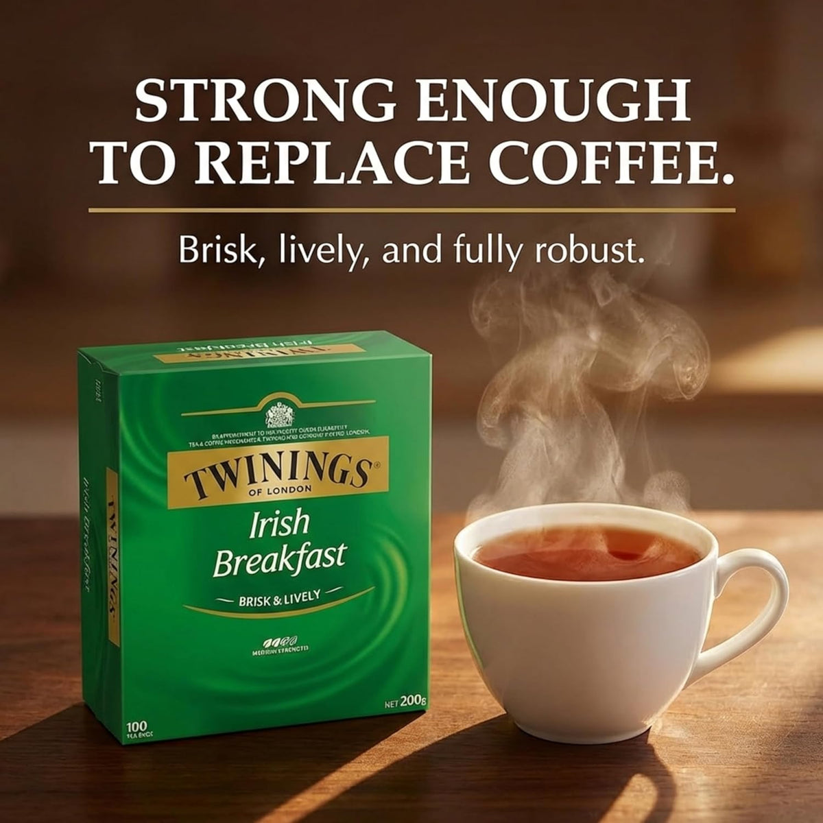 Twinings Irish Breakfast Teabags - Classic Flavor, 100 Count Pack for Energizing Mornings