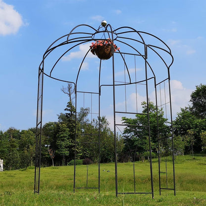 OUTOUR French Style Birdcage Shape Heavy Duty Gazebo,9'Highx 6‘6" Wide,Pergola Pavilion Arch Arbor Arbour Plants Stand Rack for Wedding Outdoor Garden Lawn Backyard Patio,Climbing Vines,Roses