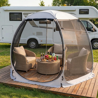 LEEDOR® Pop Up Screen House, 4-6 Person Outdoor Screen Tent, Camping Screen Room with Carry Bag, Screen Gazebo with Mosquito Netting, Instant Sun Shelter for Garden, Patio, Backyard 10'x10'