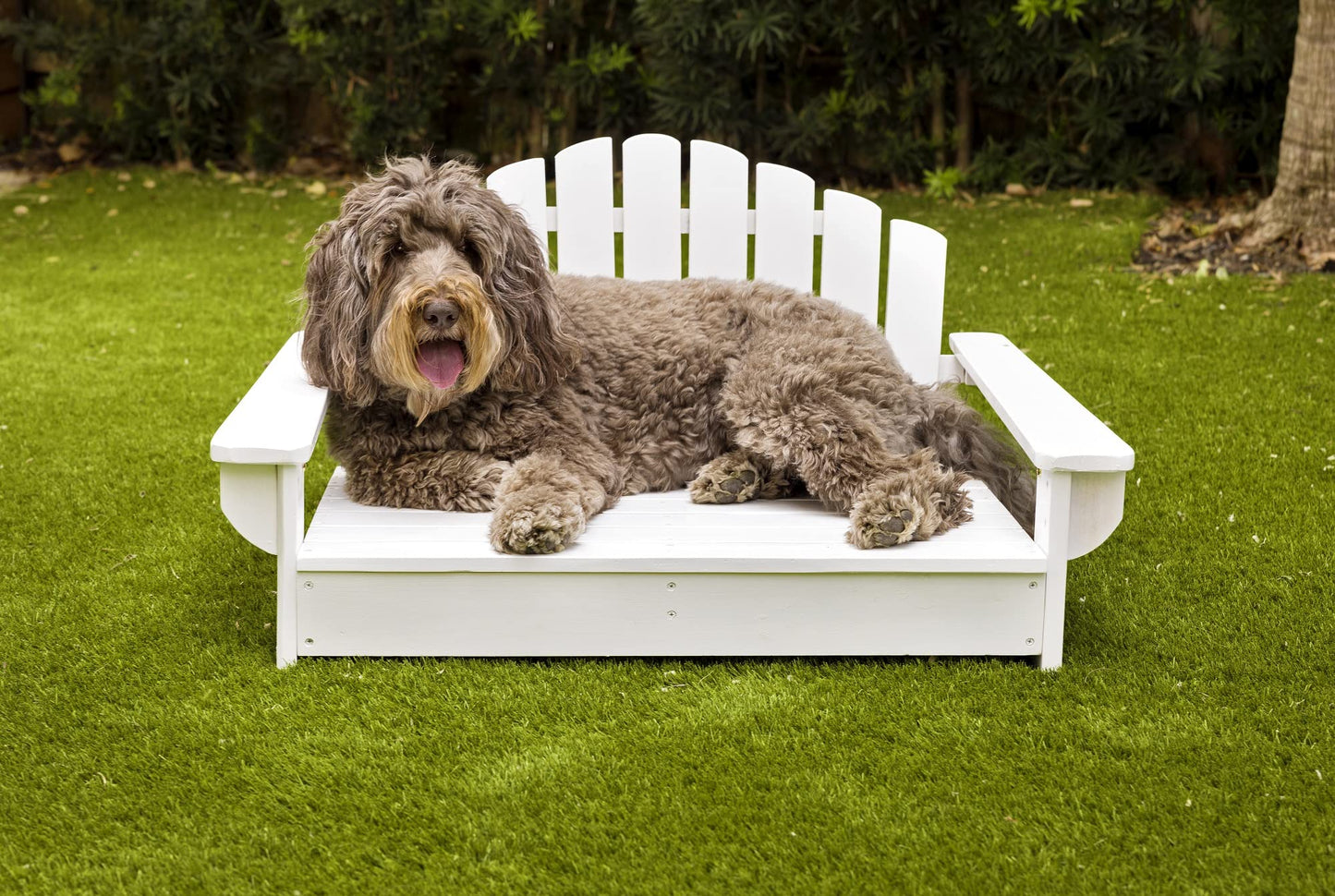 Midlee White Dog Adirondack Chair Bed (X-Large)
