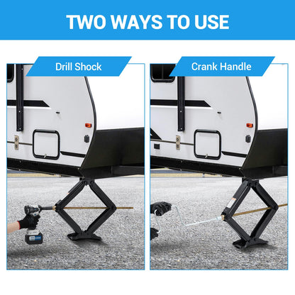 Garvee 30 in RV Scissor Jack - 7500lb Heavy Duty Leveling Stabilizer with Crank Handle, Stable Base, 4 in-30 in Adjustable Height, Powder Coated Steel for Travel Trailers, RVs & Campers - 4 Pack