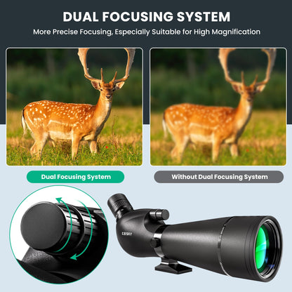 Gosky 20-60x80mm Spotting Scope with Phone Adapter & Tripod - BAK4 Prism Spotter Scope for Bird Watching Wildlife Observing Hiking, Portable with Carrying Bag and Cleaning Kits