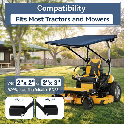 Ajingff Universal Tractor Canopy for ROPS, UV Protection Sunshade Compatible with Compact Tractors, Riding Mowers, Zero Turn Mowers & Lawn Tractors
