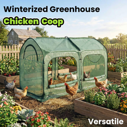 Pop up Greenhouse Tent Cover Tunnel Plant House,Large Gardening Flower Sunshine Room with Mesh Windows,Backyard PE Cover for Cold Frost Protector with Stakes and Rope Guys