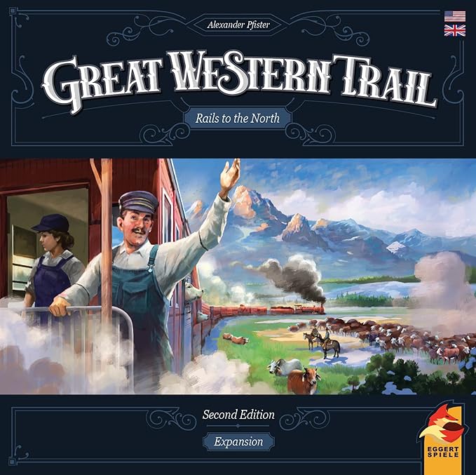 Great Western Trail 2nd Edition Rails to the North Board Game Expansion - New Adventures Await! Strategy Game for Kids &amp Adults Ages 12+ 1-4 Players 75-150 Min Playtime Made by Eggertspiele