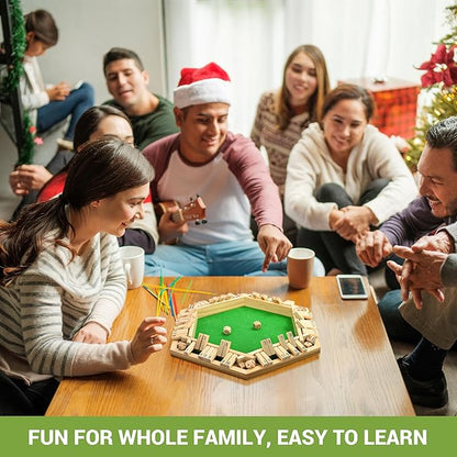 ropoda Shut The Box Game Upgraded 1-6 Player Wooden Board Games for Adult and Kids Shut The Box Dice Game -Addition Training Fun for Family Game Night