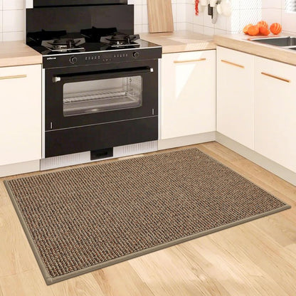 BEQHAUSE Kitchen Rugs and Mats 2PCS, Non-Slip Kitchen Mats for Floor, Absorbent and Stain Resistant Kitchen Runner, Machine Washable Rugs for Kitchen, Laundry & Sink, 20"x32"+20"x48", Taupe