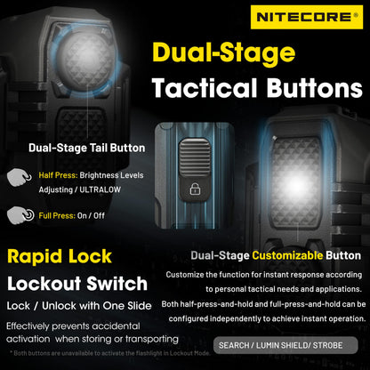 Nitecore EDC37 8000 Lumen Tactical EDC Flashlight with Retractable Keychain