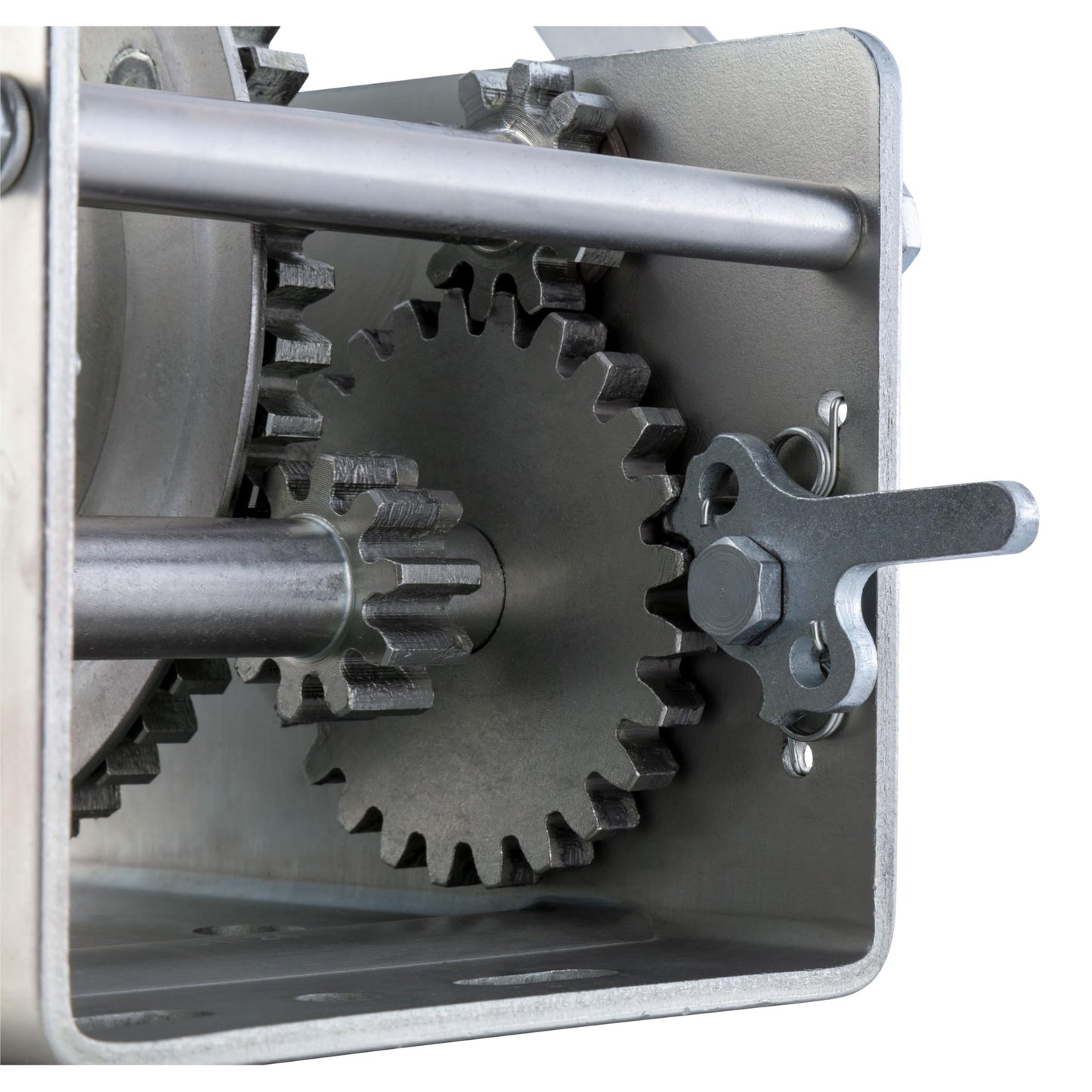 CURT 29526 Hand-Crank 2-Speed Winch, 2,600 lbs, 5.1:1 High, 12.7:1 Low Gear Ratio, 10.6" Handle