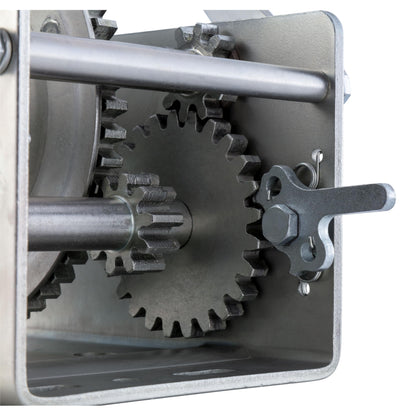 CURT 29526 Hand-Crank 2-Speed Winch, 2,600 lbs, 5.1:1 High, 12.7:1 Low Gear Ratio, 10.6" Handle