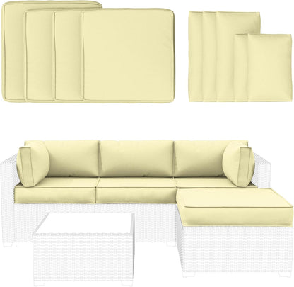 Regine Switzerland Outdoor Patio Furniture Cushion Covers - Waterproof & Fade-Resistant | 9-Piece Set