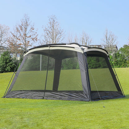 GREGIN Screen House Room 11x11 Ft Mesh Net Tent Canopy Shelter Gazebo, Easy Setup & Waterproof & Sunshade, Suitable for Camping Trip, Backyard, Beach, Picnic - Sand