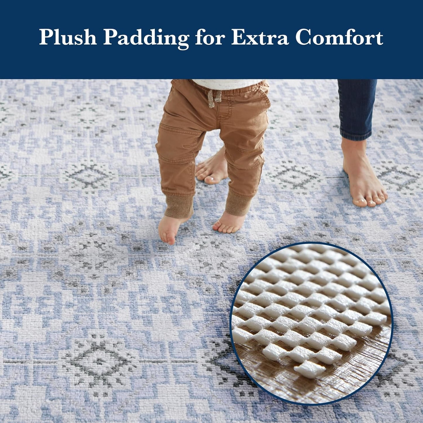 Veken Rug Pad Gripper - Non-Slip 9x12 Ft Mat for Hardwood & Tile Floors | Thick Anti-Skid Design