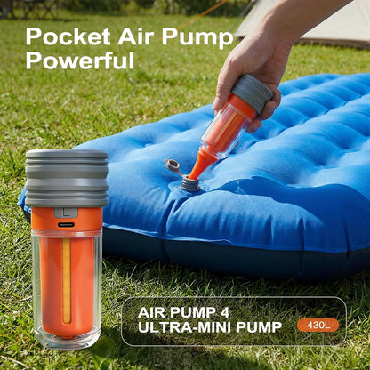 Skiennix Portable Air Pump - Ultra-Fast 2000mAh Mini Electric Inflator with 5 Nozzles | Ideal for Air Mattresses, Pool Floats, and More
