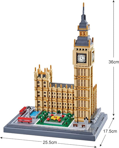 6473PCS Architecture Big Ben Micro Building Blocks Set Modle Kit Present for Adults and Ages of 14+