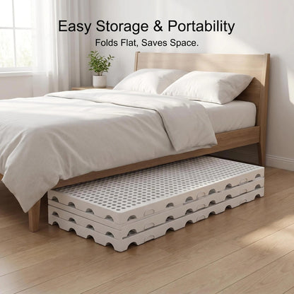 Lsbod Foldable Floor Bed Frame, Japanese Tatami Mat Style Platform Bed Base, Bed Plate for Futon Frame Mattress, Floor Sleeping or Guest Bed Twin XL