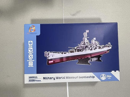 Missouri Battleship Building Kits for Adult Boys (2228 Pieces) - Large Military World-Class Missouri Battleship Model for Home Office Collection Birthday Gifts for Building Blocks Lover