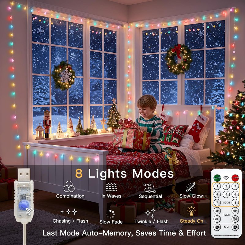 suddus Easter Lights Plug in, 33ft 100 Led USB Pastel String Lights with Timer, Globe String Lights Indoor for Classroom, Dorm, Party, Room, Outdoor, Tree, Patio, Garden, Spring Decoration