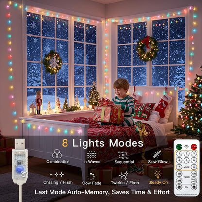 suddus Easter Lights Plug in, 33ft 100 Led USB Pastel String Lights with Timer, Globe String Lights Indoor for Classroom, Dorm, Party, Room, Outdoor, Tree, Patio, Garden, Spring Decoration
