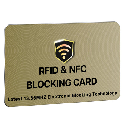 SaiTech IT RFID Cards, 5 Pack One Card Protects Entire Wallet Purse For Men & Women, NFC Contactless Bank Debit Credit Card Protector ID ATM Guard Card – Golden