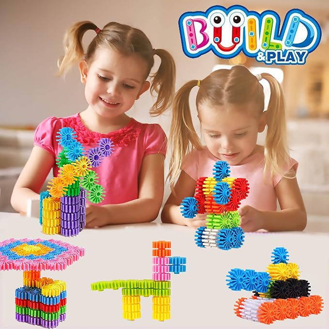 Gears Interlocking Learning Set STEM Construction Toy Set - Building Kids Toys 180 Pcs - 10 Colors