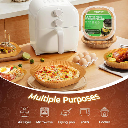 Air Fryer Liners - 150 Pcs 8" Square Unbleached Parchment Paper | Non-Stick & Waterproof for 5-8 QT Air Fryers