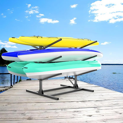 WALMANN Garage Kayak Rack, Heavy-Duty 6-Tier Adjustable Freestanding Kayak Stand Metal Kayak Storage Rack