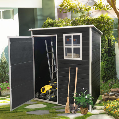 KEIKI 5x3 FT Outdoor Storage Shed Waterproof Resin Cabinet Polypropylene Frame with Lockable Doors for Patio Furniture