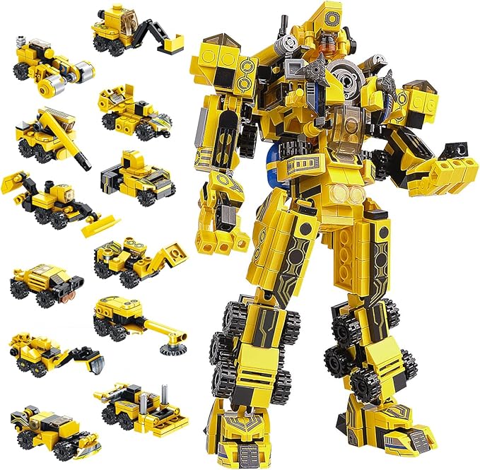 Robot Building Toys for 6 7 8 9 10 11 12 13 14 Years Old Kids | 25-in-1 Construction Blocks Sets for Robot or Trucks Christmas Birthday Gifts for Age 6-8 7-9 8-14 yrs Boys