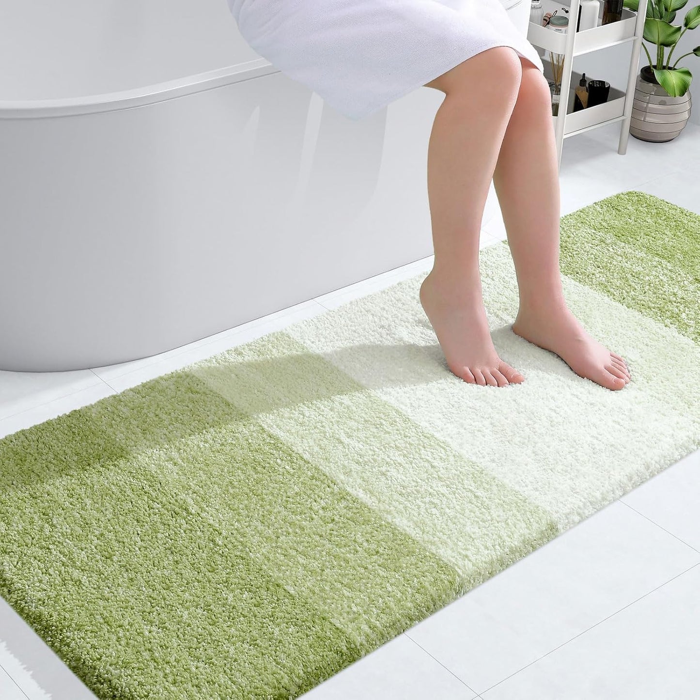 OLANLY Bathroom Runner Rug - Extra Soft Microfiber Mat with Rubber Backing | Quick Dry, 59x24, Mustard Yellow