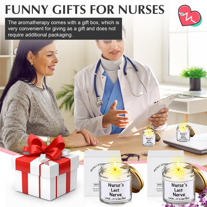 MTLEE 8 Pcs Nurses Gifts Bulk for Women, Nurse's Last Nerve Scented Candles 3.5 oz Candle CNA Gifts for Christmas Women Female Graduation Birthday Present