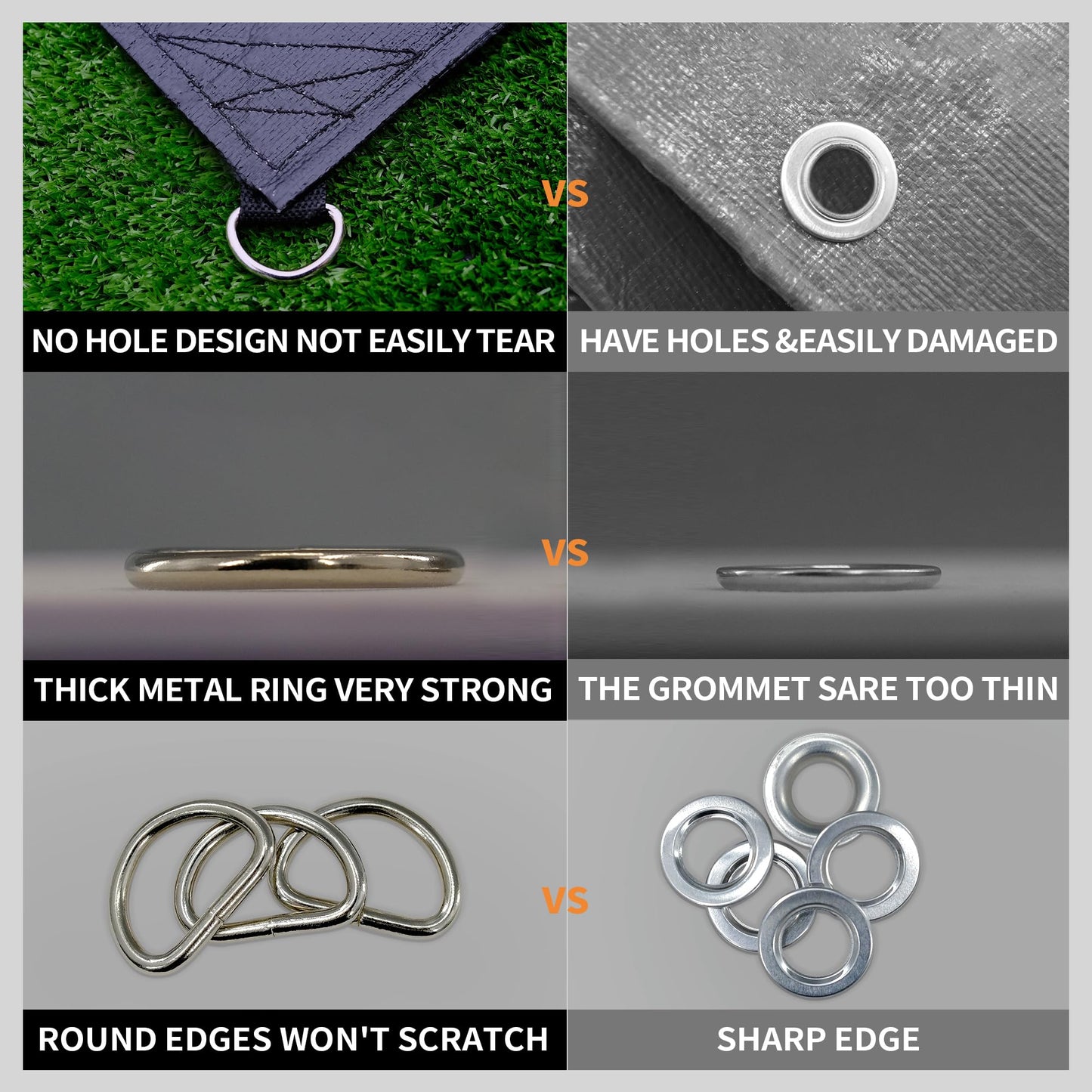 TARPAL Tarp 20x20 Feet Heavy Duty Tarps 14mil D-Ring Waterproof Tarp for Outdoors UV Protection Triangular Sewing Design Reinforced Corners and Edges（Black）
