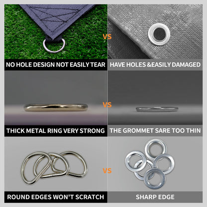 TARPAL Tarp 20x20 Feet Heavy Duty Tarps 14mil D-Ring Waterproof Tarp for Outdoors UV Protection Triangular Sewing Design Reinforced Corners and Edges（Black）