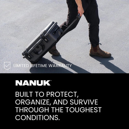 NANUK 935 Hard Case with Padded Divider – Waterproof Equipment Case with Wheels, 22” x 14” x 9” – Dustproof and Impact Resistant, Airline Carry-On Approved – Black