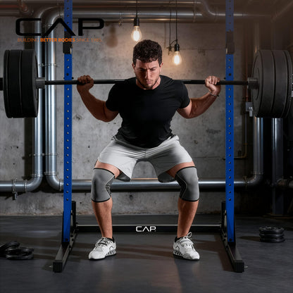 CAP Barbell Power Rack with Pull Up Bar & Attachments - Squat Rack & Strength Training Power Cage for Home Gym - Carbon