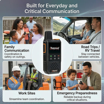 Rapid Radios Nationwide LTE Walkie-Talkie - Two-Way Radio - Unlimited Range POC Two Way Radios Set