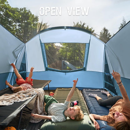 Portal 6 Person Family Camping Tents with Screen Porch, Weater Resistant 7' Tall Tent with Rainfly & Upgrated Poles, Easy Setup Tent for Outdoor Family Camping