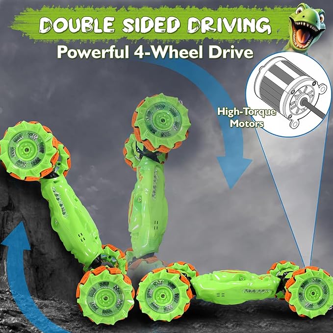 Gesture Sensing RC Stunt Car - Birthday for Boys 6 7 8-12 13 14+ Year Old 360 Rotating 4WD Twist Toys Hand Controlled &amp Remote Control with Light &amp Music