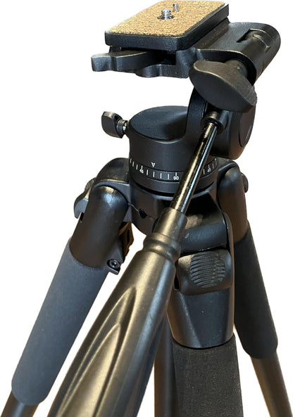 Oberwerk 3000 Tall Tripod & Sport L-Adapter with 2 Quick-Release Plates - Portable Binocular & Camera Tripod Stand Bundle | Extra Long Extension Up to 78"