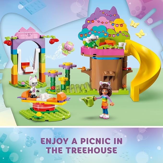 LEGO Gabby's Dollhouse Kitty Fairy’s Garden Party 10787 Building Toy with Tree House Swing Slide and Merry-Go-Round Includes Gabby and Pandy Paws Birthday Gift Sensory Toy for Kids Ages 4 and up