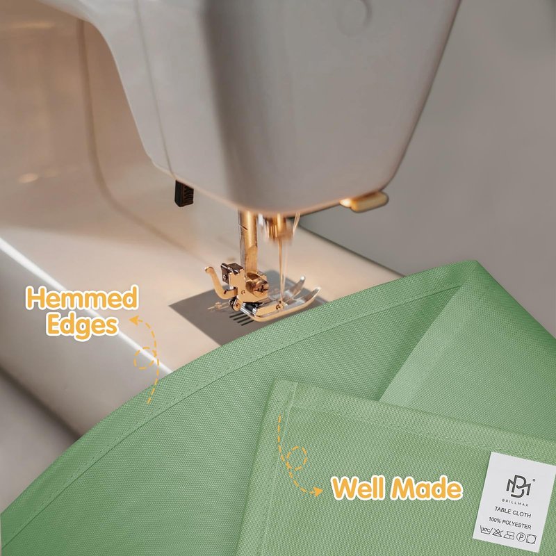 BRILLMAX 10 Pack Sage Green Tablecloths 70 x 120 Inch for 6ft & 8ft Rectangle Tables - 150 GSM Polyester Fabric, Universal Fit, Water, Stain & Wrinkle Resistant Cloth Cover for Wedding Banquet